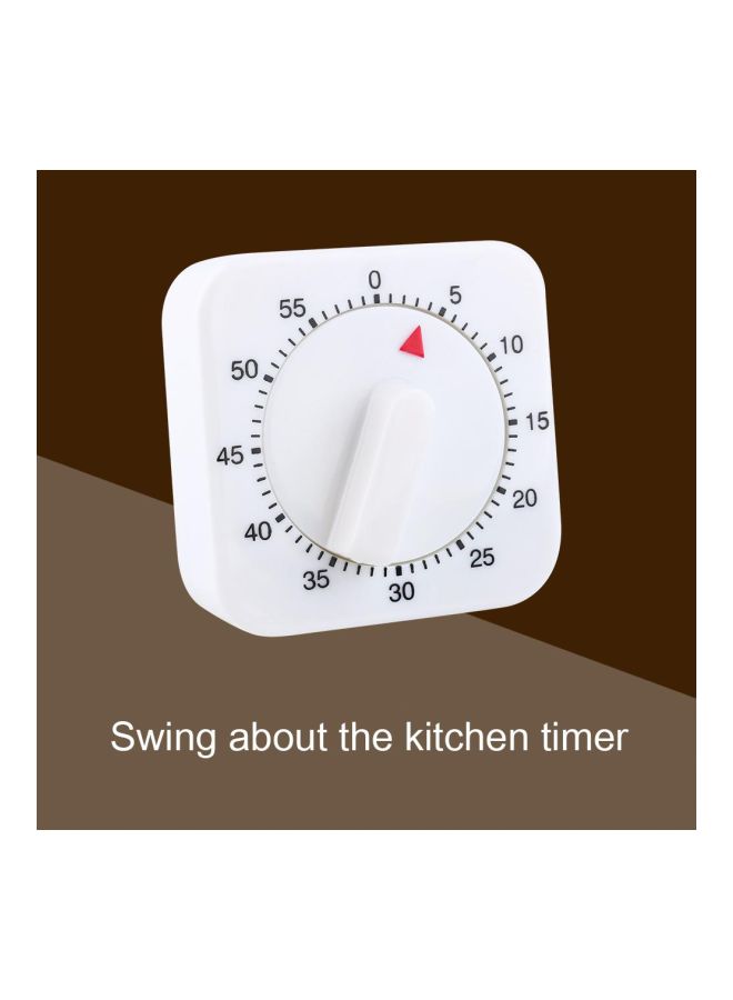 Generic Mechanical Cooking Timer Alarm White 60x35x60mm  - Image 4
