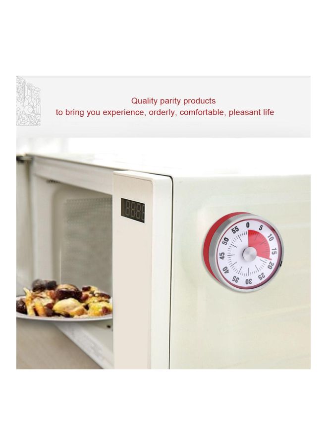 Magnetic Mechanical Countdown Reminder Timer White/Red 8x3x8cm  - Image 2