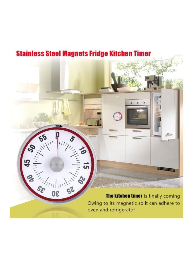 Magnetic Mechanical Countdown Reminder Timer White/Red 8x3x8cm  - Image 3