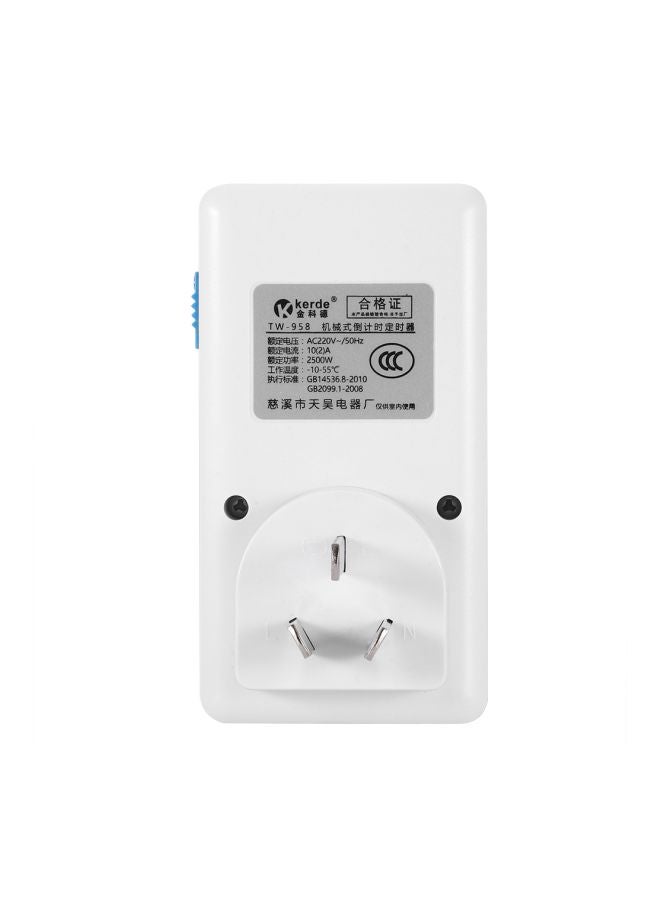 Mechanical Countdown Timer Socket White/Blue 9.7x5.2x5.5cm  - Image 2