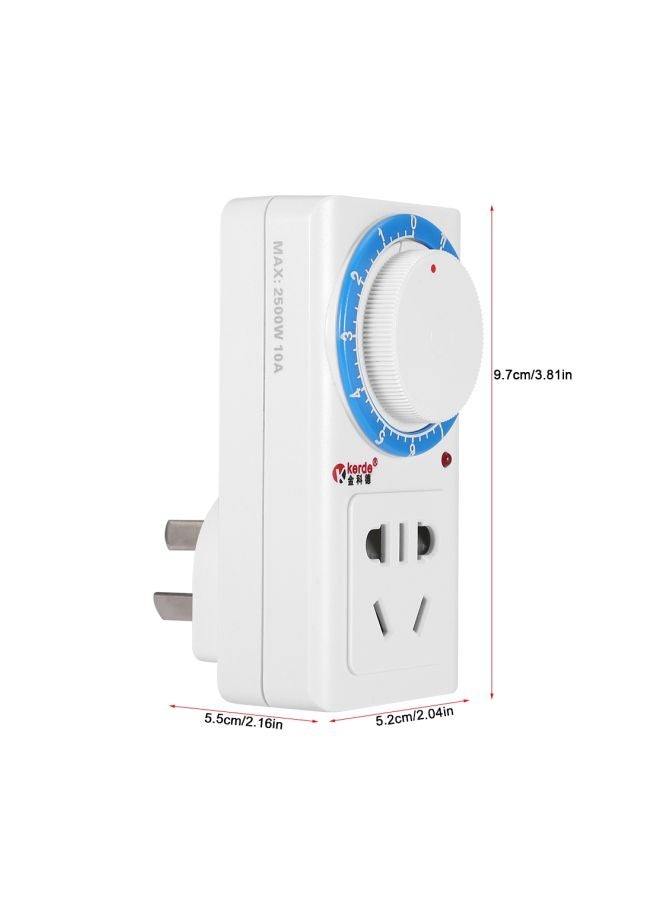 Mechanical Countdown Timer Socket White/Blue 9.7x5.2x5.5cm  - Image 3