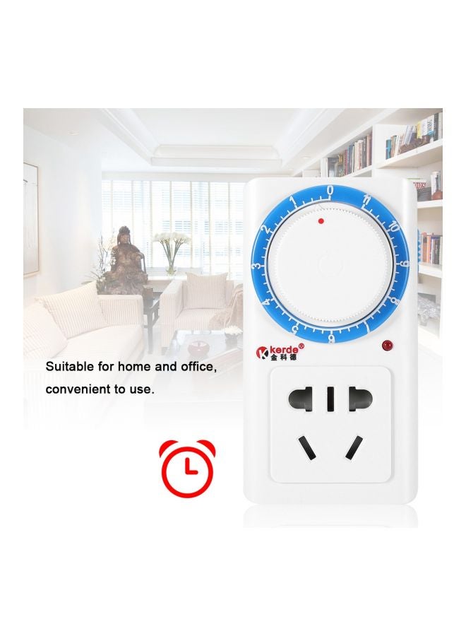 Mechanical Countdown Timer Socket White/Blue 9.7x5.2x5.5cm  - Image 5