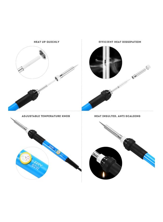 Inlife - Soldering Iron Kit With Temperature Control Light Blue/Black/Orange - Image 1