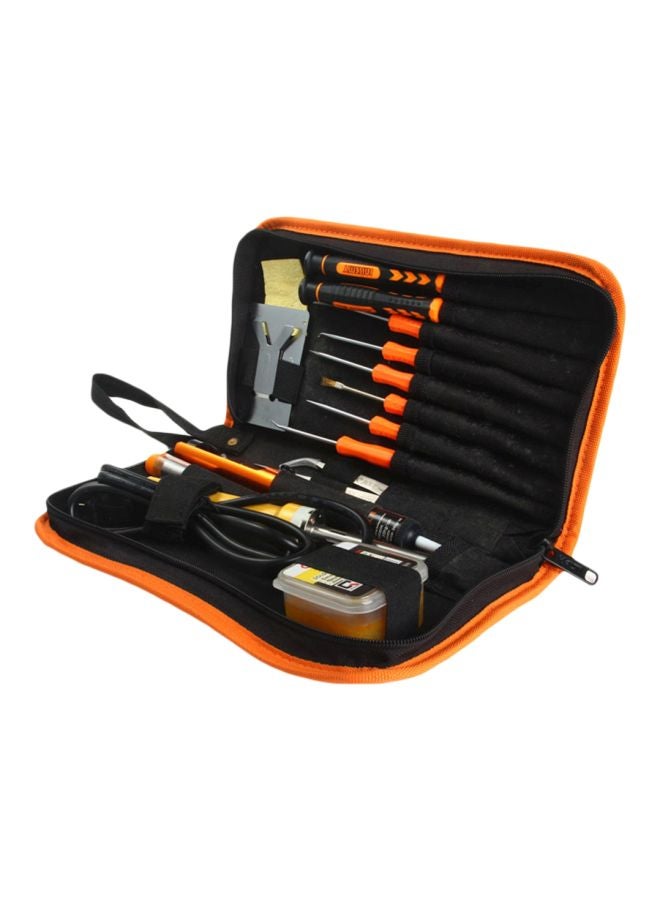 JAKEMY 16-Piece Electric Soldering And Welding Tool Set Silver/Orange/Black 27x16x5.00cm - Image 1