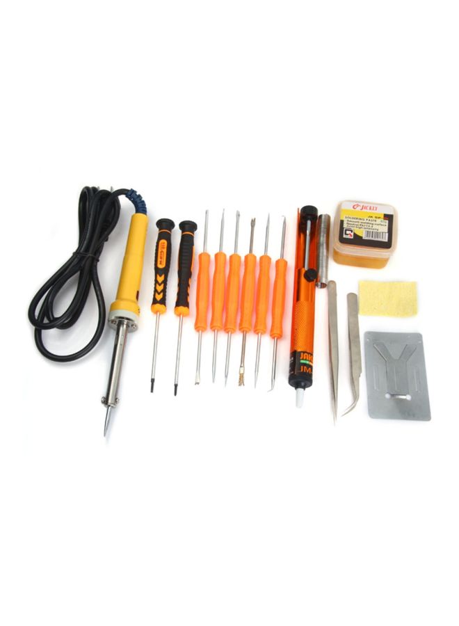 JAKEMY 16-Piece Electric Soldering And Welding Tool Set Silver/Orange/Black 27x16x5.00cm - Image 2