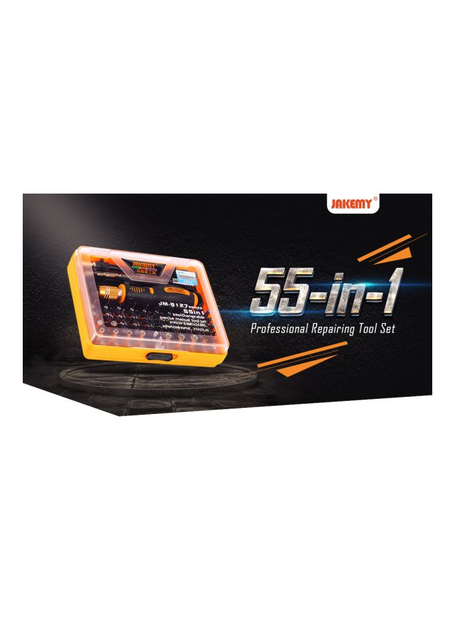 JAKEMY 55-Piece Screwdriver Set Black/Silver/Orange - Image 5