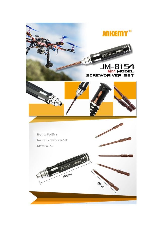 JAKEMY Professional Disassembling Screwdriver Set For RC Model Black/Silver/Copper - Image 5
