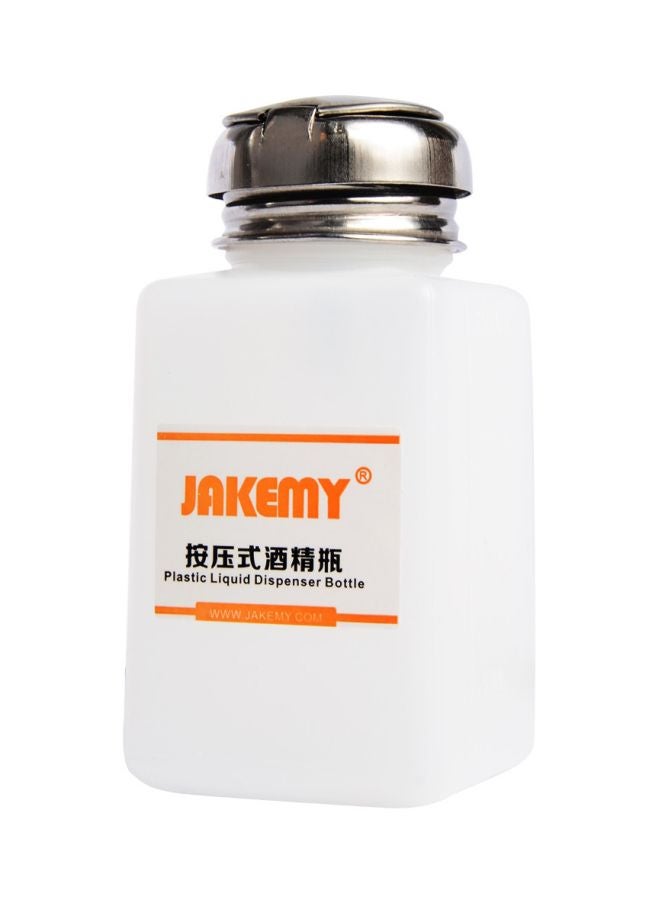 JAKEMY - Plastic Liquid Dispenser Bottle White 180ml - Image 1