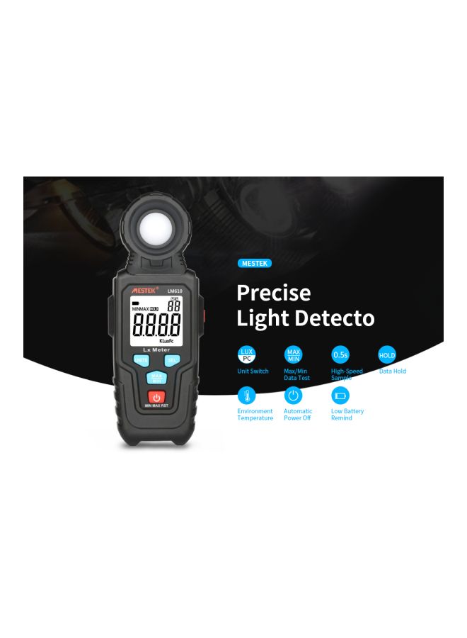 ميستك جهاز رقمي لاختبار شدة الضوء بوحدة اللومن أسود - Image 5
