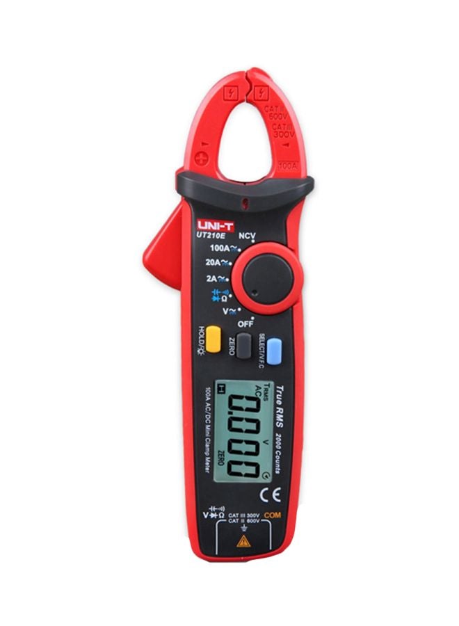 يوني تي - جهاز اختبار رقمي على شكل مشبك مع شاشة عرض LCD أسود/أحمر 15.50x3.35x6.00سم - Image 1