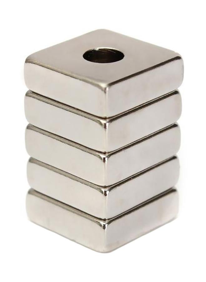 5-Piece Neodymium Magnet Set Silver 15x5x15mm  - Image 1