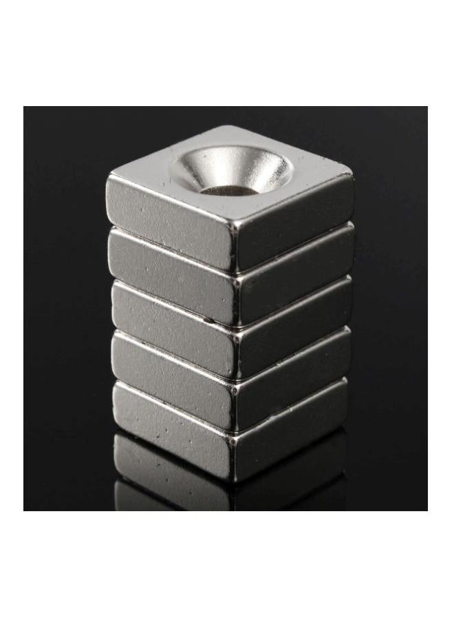 5-Piece Neodymium Magnet Set Silver 15x5x15mm  - Image 2