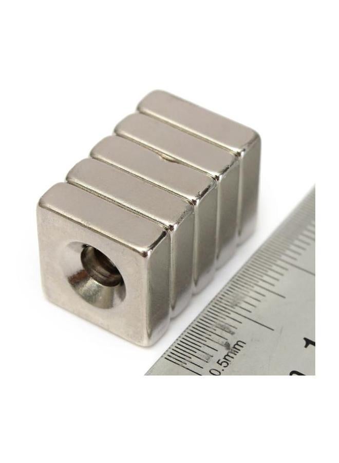 5-Piece Neodymium Magnet Set Silver 15x5x15mm  - Image 3