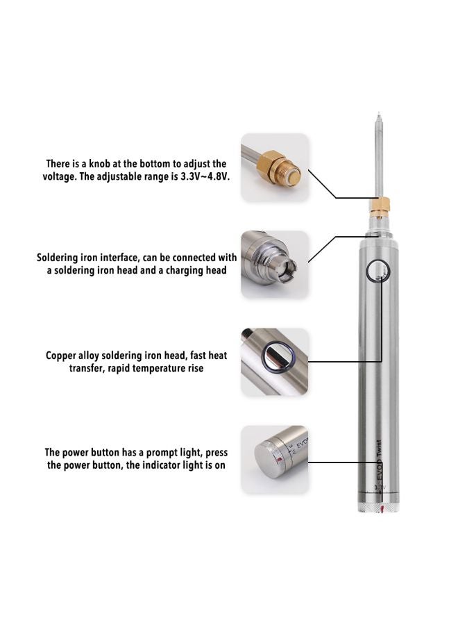 Wireless Soldering Iron With USB Welding Tool Silver 15x4x10.5cm  - Image 4