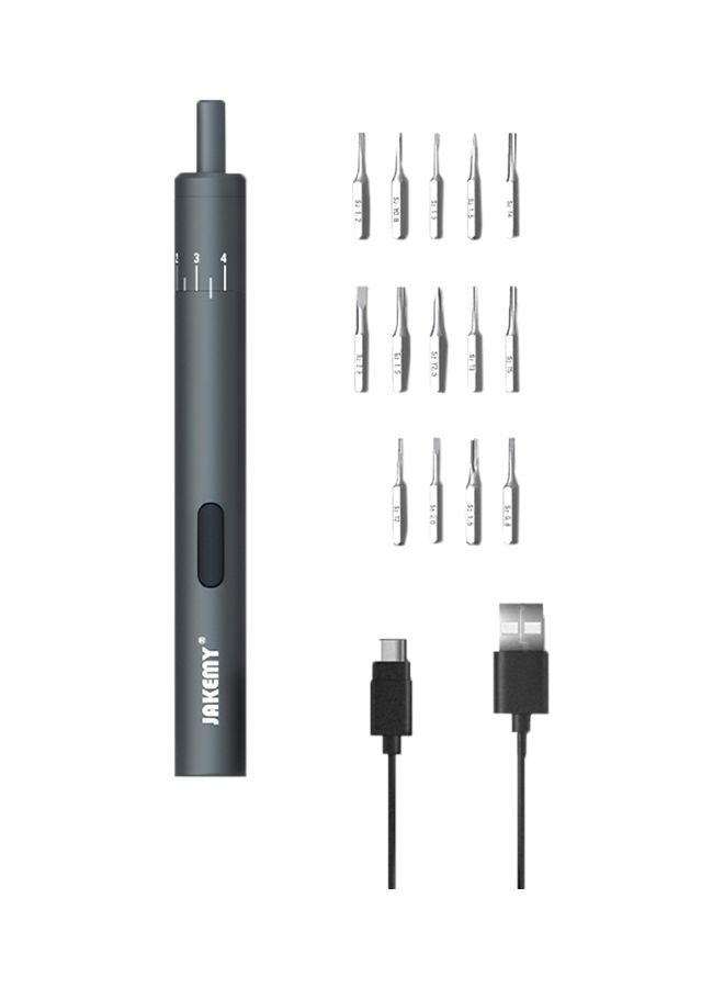 JAKEMY - Electric Screwdriver And Bits Set Black 21x4x9.5cm - Image 1