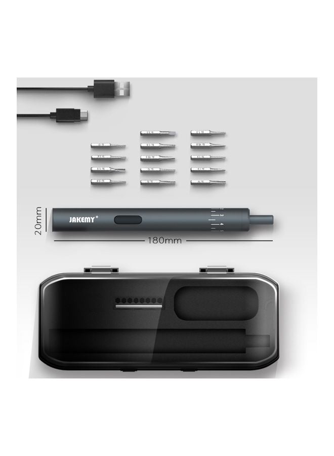 JAKEMY - Electric Screwdriver And Bits Set Black 21x4x9.5cm - Image 1
