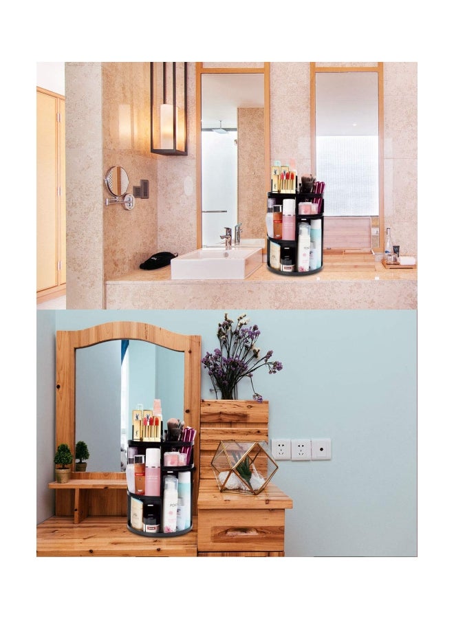 منظم مستحضرات تجميل يدور 360 درجة أسود - Image 2