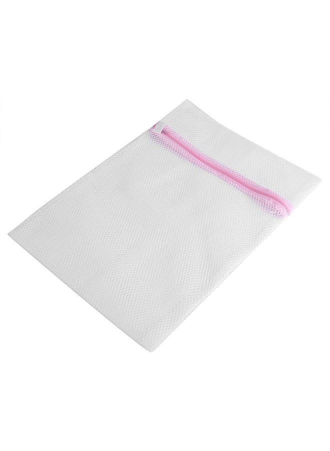 Zipper Closure Mesh Laundry Bag White - Image 2