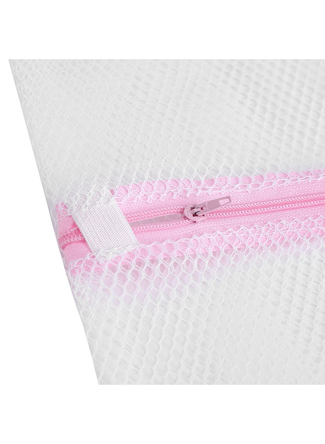 Zipper Closure Mesh Laundry Bag White - Image 4