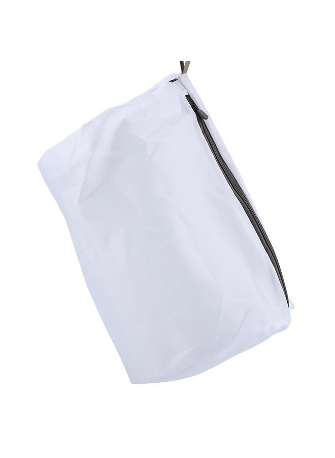 Zipper Closure Mesh Laundry Bag White - Image 2