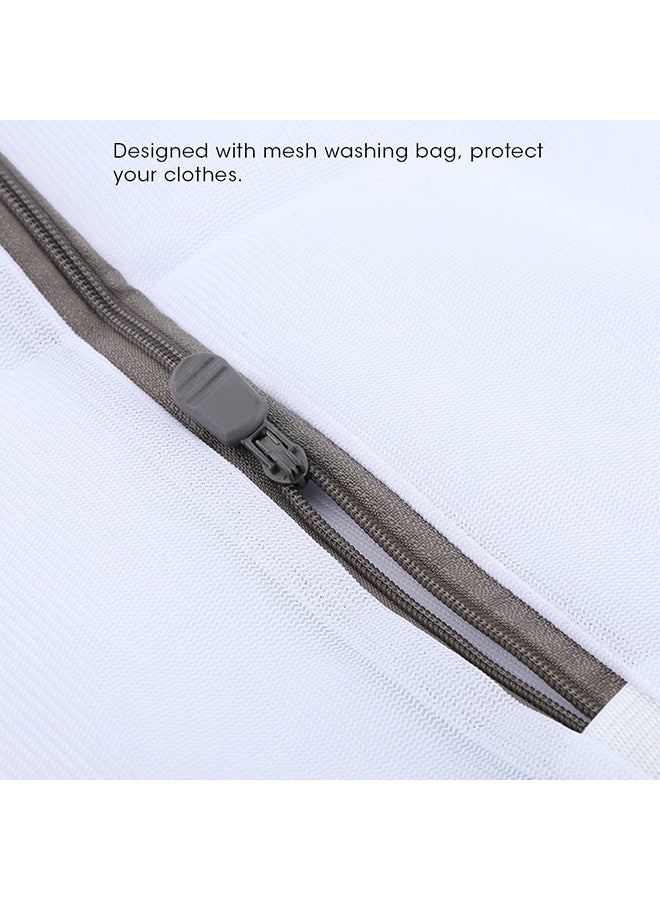 Zipper Closure Mesh Laundry Bag White - Image 5