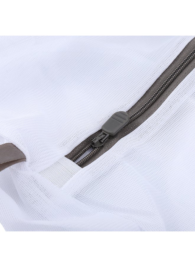 Zipper Closure Mesh Laundry Bag White - Image 4