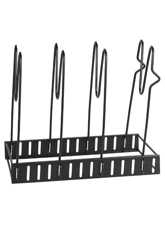 4-Layer Pan And Pot Lid Organizer Rack Black - Image 1