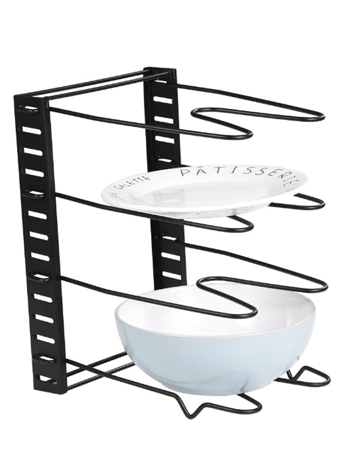 4-Layer Pan And Pot Lid Organizer Rack Black - Image 3