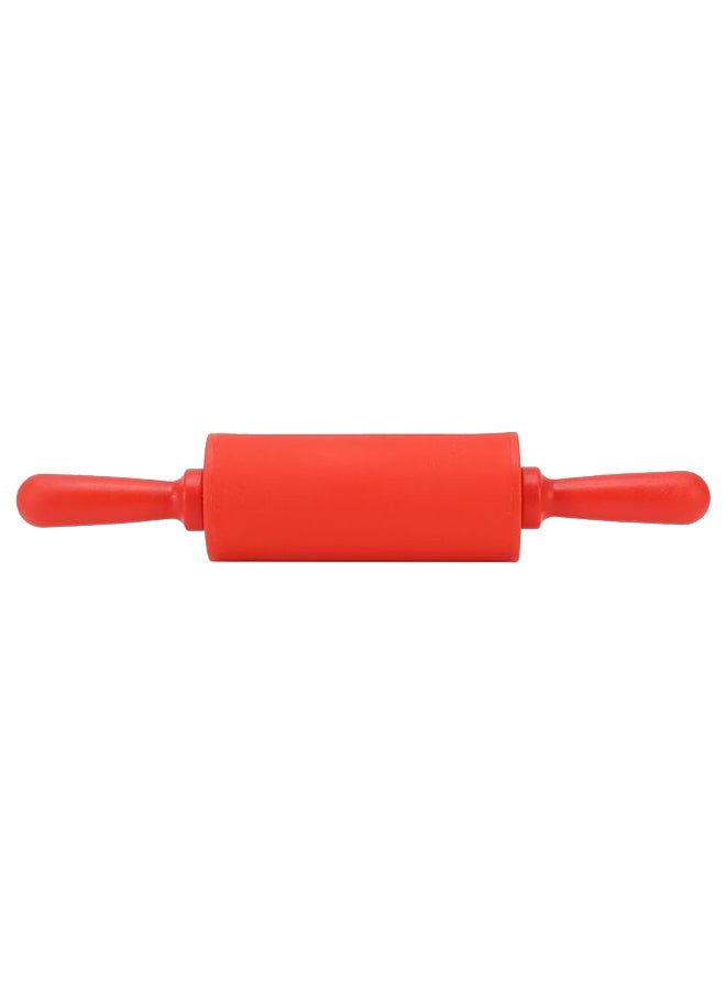 Pastry Dough Rolling Pin With Handle Red 