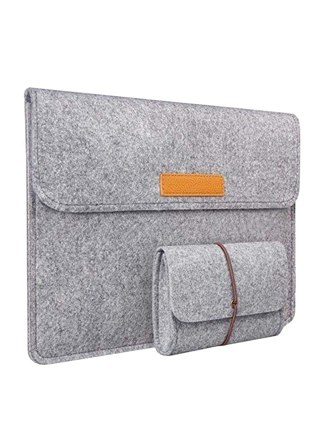 Wool Felt Sleeve Case Cover With Pouch Bag For Apple Mac MacBook Grey  - Image 1