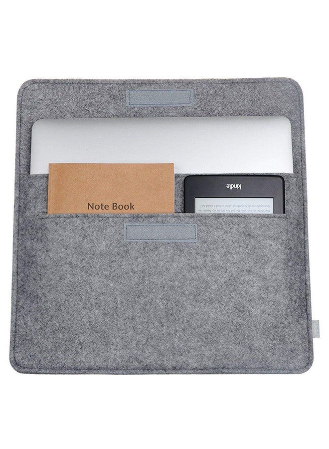 Wool Felt Sleeve Case Cover With Pouch Bag For Apple Mac MacBook Grey  - Image 2