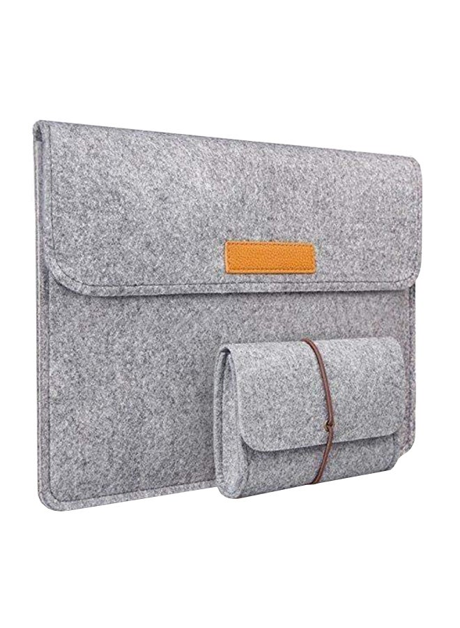 Wool Felt Sleeve Case Cover With Pouch Bag For Apple Mac MacBook Grey  - Image 1