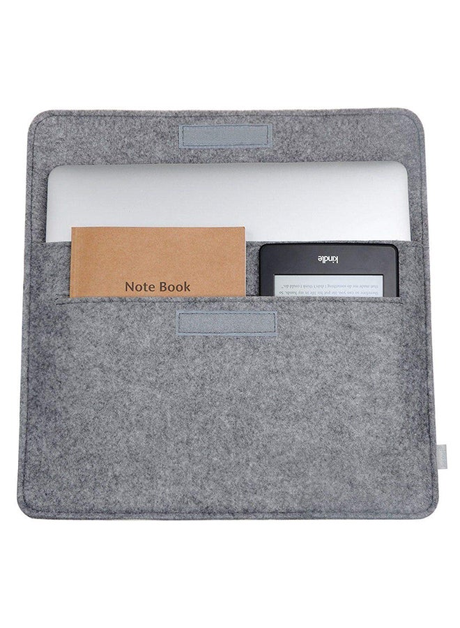 Wool Felt Sleeve Case Cover With Pouch Bag For Apple Mac MacBook Grey  - Image 2