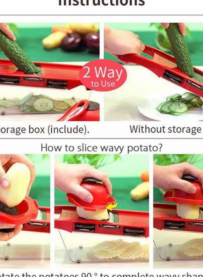 Steel Blade Vegetable Cutter Multicolour  - Image 2