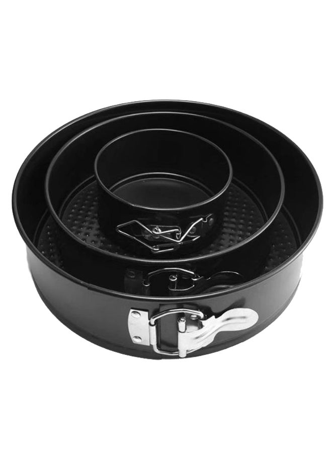 3-Piece Non-Stick Baking Pan Cake Mould Set Black - Image 2