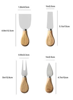 Generic 4-Piece Cheese Knife Set Silver/Brown  - Image 2