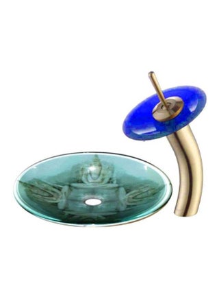 Decorative Glass Wash Basin Clear/Blue/Gold - v1565014680/N28762910A_1