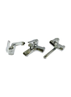3-Piece Copper Hang Mixer Fitting Set Silver