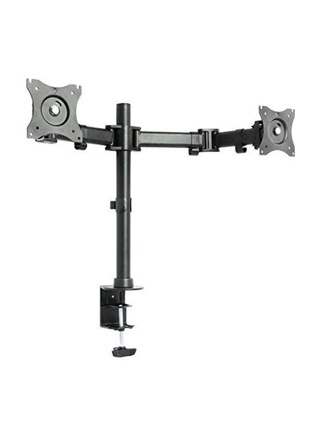 Dual Monitor Arms Fully Adjustable Desk Mount Stand Black - Image 1