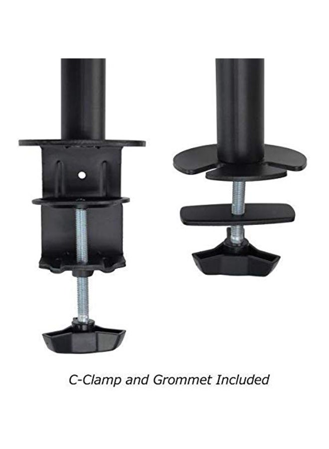 Dual Monitor Arms Fully Adjustable Desk Mount Stand Black - Image 2