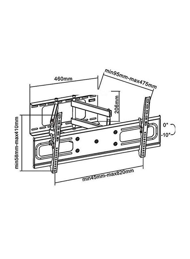 Hard Full-Motion TV Wall Mount Black - Image 2