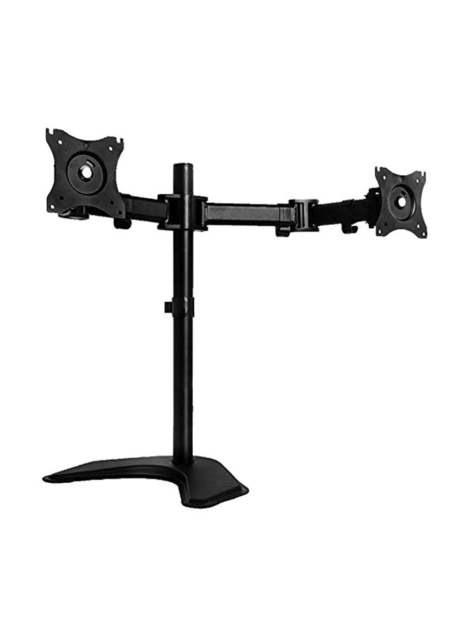 Dual LCD Monitor Free Standing Desk Mount Black