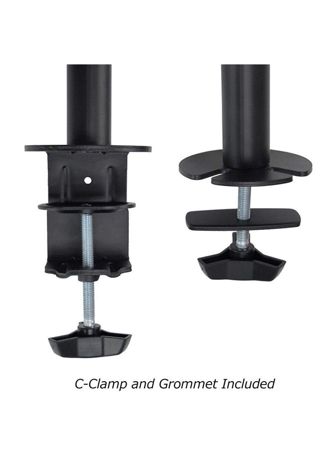 Double Arm Dual Monitor Stand Black - Image 2