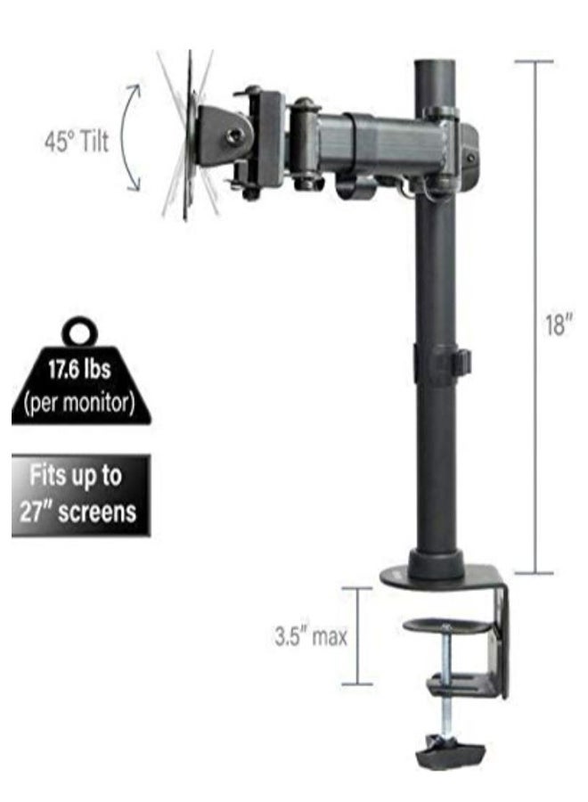 Height Adjustable Triple Monitor Arm Desk Stand Silver - Image 2