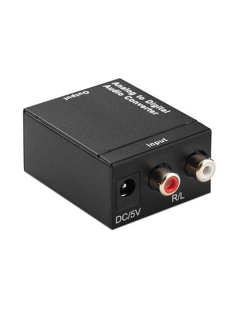 Digital To Analog RCA Audio Converter With Cable Black