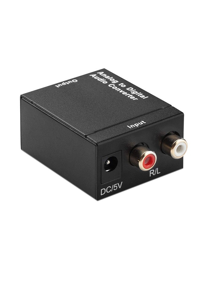 Digital To Analog RCA Audio Converter With Cable Black