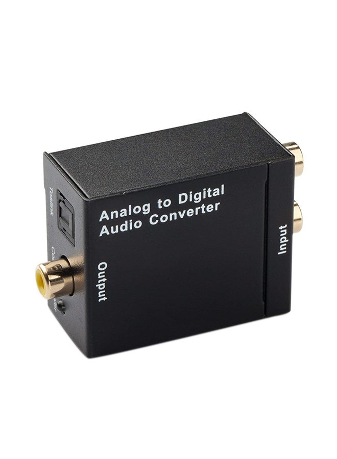 Digital To Analog RCA Audio Converter With Cable Black