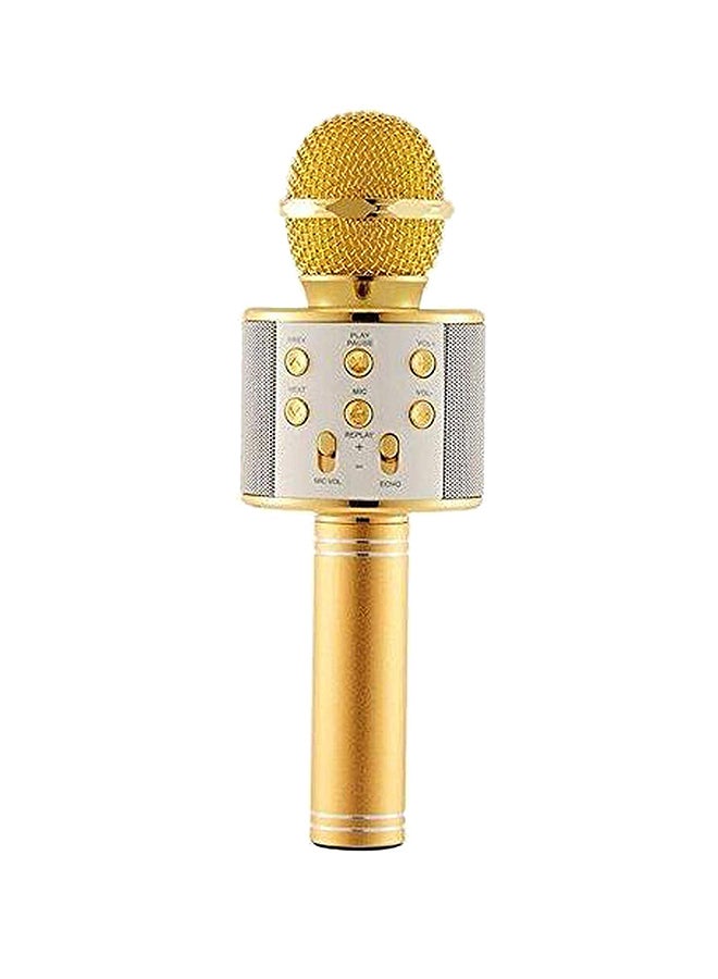 Wireless Handheld Bluetooth Karaoke Microphone With USB KTV Player WS-858 Gold/Silver  - Image 2