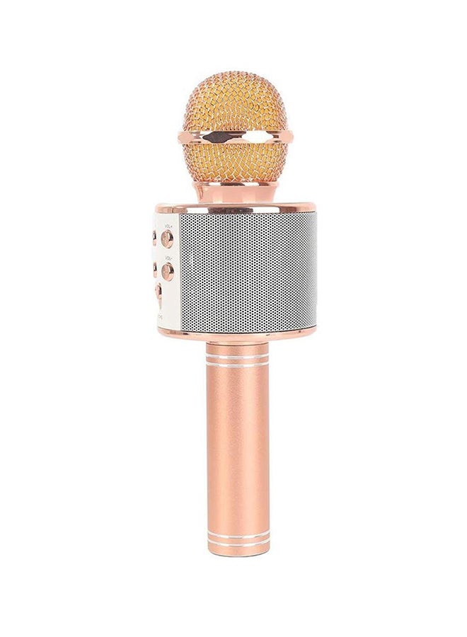 ميكروفون كاريوكي محمول باليد لاسلكي مزود بخاصية البلوتوث B07PBSV547 ذهبي وردي / فضي - Image 1