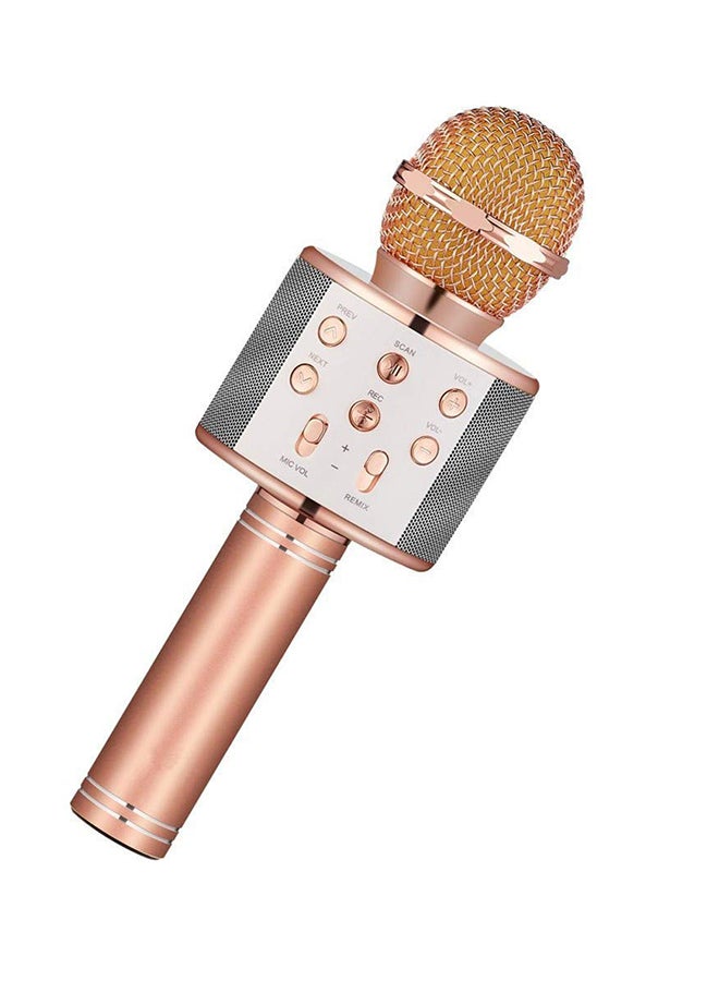 ميكروفون كاريوكي محمول باليد لاسلكي مزود بخاصية البلوتوث B07PBSV547 ذهبي وردي / فضي - Image 2